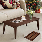 Bamboo Folding Coffee Table, Japanese Low Desk, No Assembly Portable Furniture - Image 9