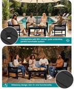 SERWALL 4 Pieces HDPE Outdoor Sofa Set - Image 3