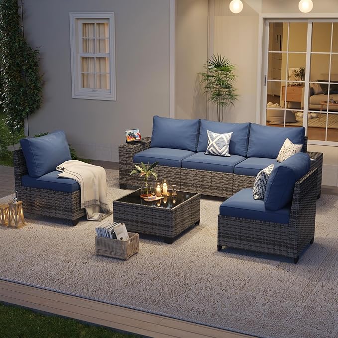 Aoxun 6-Piece Patio Sectional Sofa - Image 2