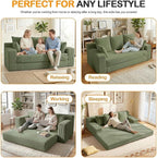 Oversize Loveseat Boneless Convertible Sofa Bed, Folding Floor Futon Sleeper - Image 5