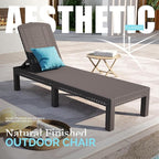 DIMAR GARDEN Beach Chairs Outdoor Chaise Lounge, Resin Pool Lounge Chair - Image 4