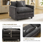 WUTUTUEE 41'' Modern Chenille Oversized Chair, Upholstered Accent Living Room - Image 5