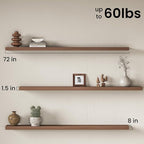 Fun Memories 72Inch Long Floating Shelves, 8 Inch Deep Shelves - Image 3