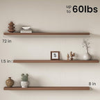 Fun Memories 72Inch Long Floating Shelves, 8 Inch Deep Shelves - Image 3