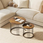 Garden 4 you Nesting Coffee Table, 23.6" Round Coffee Table Set of 2, Wooden - Image 4