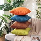 MIULEE Pack of 2 Decorative Outdoor Solid Waterproof Throw Pillow Covers Faux - Image 9
