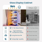 HNEBC 5 Tier Glass Display Cabinet, 66.9" Curio Cabinet - Image 5