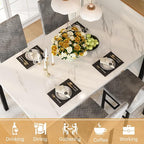 Recaceik Dining Table Set for 4, Modern 5 Piece Dining Table Set Faux Marble - Image 5