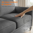 2 Piece Living Room Sofa Sets, Modern 3 Seater Sofa and Armchair Sets, Linen - Image 5