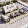 UDPATIO Aluminum Patio Furniture Set, Faux Wood Grain Modern Outdoor Furniture by UDPATIO