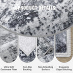 Washable Area Rug 3x5 Entryway Rug: Washable Modern Abstract Soft Thin Rug - Image 6