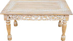 Rectangular Wooden Coffee Table 36x24x18 Inch – Beige Finish - Image 4