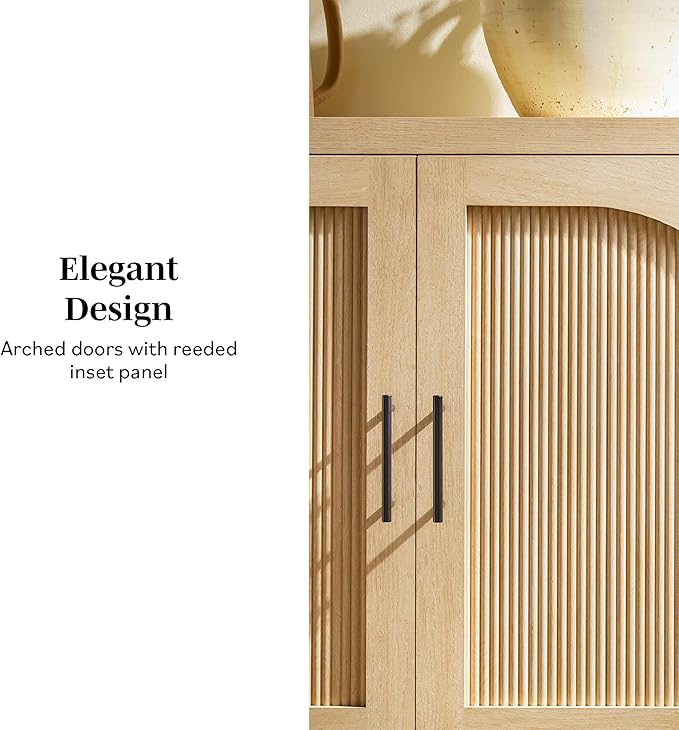 Walker Edison Sasha 4-Door Reeded Sideboard Buffet - Image 4
