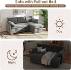 Sofa Bed, Apartment and Hotel, Dark Gray | Chenille Fabric - Image 3