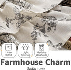 jinchan Ruffled Valance Curtain Linen Floral Kitchen Valance 18 Inch Shabby - Image 6