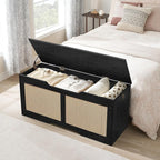 HOOBRO Storage Bench, 43.3" Toy Box, Rattan-Like Storage Chest, Sturdy Entryway - Image 4