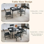 HUAHUU Dining Table Set for 4, Extendable Kitchen Table Cushion Chairs Set of 4 - Image 3