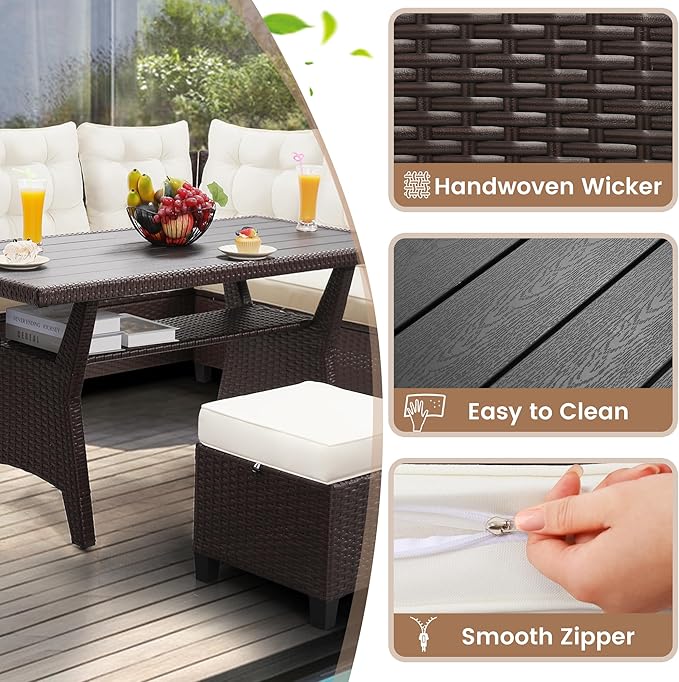 KROFEM 6-Piece Patio Furniture Set, Outdoor Sectional Sofa - Image 3