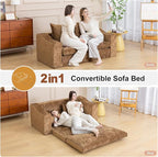 61" Convertible Sofa Bed Loveseat, Memory Foam Boneless Floor Couch - Image 4
