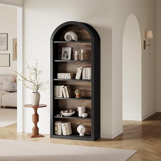 LITTLE TREE 6-Tier Bookcase, Large Freestanding Wooden Open Bookcase Bookshelf - Image 2