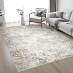 10x14 Area Rug Living Room Rug: Washable Modern Abstract Soft Thin Rug Indoor - Image 2