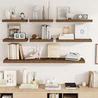 Acovy 32 Inch Floating Shelves, 3D Textured Wood Grain, Wooden Shelves - Image 8