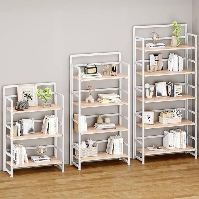 No Assembly Folding Bookshelf, 4 Tiers Collapsible Book Shelf - Image 5
