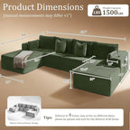 138" Cloud Sectional Couch, Comfort U Shaped Boneless Couch - Image 2