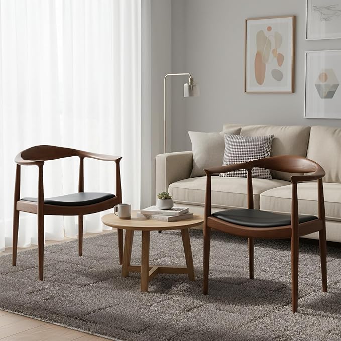 Kennedy Armchair, Mid Century Modern Dining Chair, PU Upholstered Kennedy Chair - Image 2