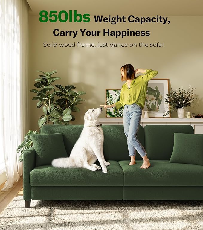 Welzona 83" Couches for Living Room, Teddy Sofa Couch, Comfy Sofas for Living - Image 5