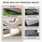 5 Pieces Outdoor Furniture-High Back Outdoor Wicker Couch Patio Chairs Set of 2 - Image 4