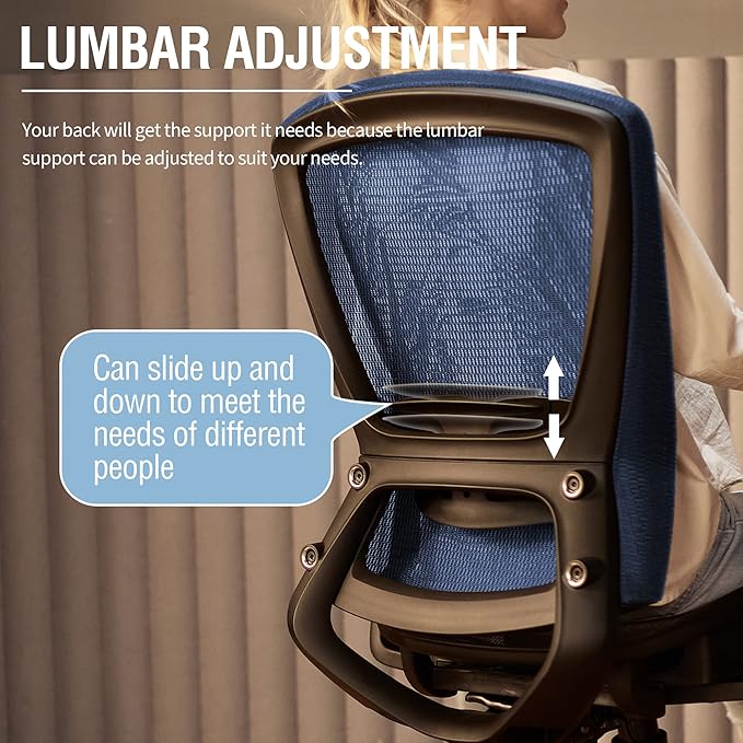 ELABEST Mesh Office Chair, Ergonomic Computer Desk Chair, Sturdy Task Chair- - Image 7