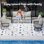 HOMREST Outdoor Furniture Thickened Cushion 360 Degree Swivel Rocking Patio - Image 7