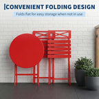 GarveeTech 3-Piece Folding Bistro Set, Heavy Duty Outdoor Patio Furniture - Image 4