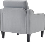 VINGLI Mid Century Modern Accent Chair, Light Grey Fabric Accent Chairs - Image 7