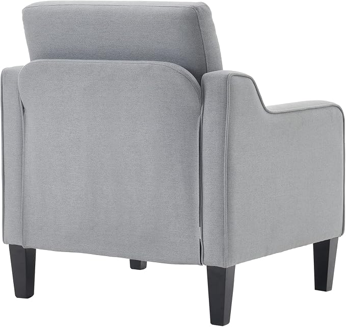 VINGLI Mid Century Modern Accent Chair, Light Grey Fabric Accent Chairs - Image 7