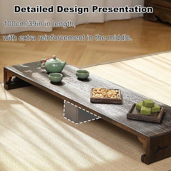 Japanese Style Tatami Table, Low Wood Stool, Suitable - Image 5