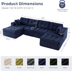 MAXYOYO 132" U Shaped Modular Sectional Sofa - Image 2