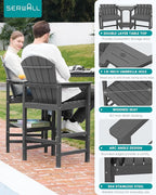 SERWALL Tall Adirondack Chairs Set of 4 - Image 4