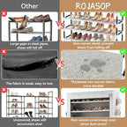 ROJASOP 10 Tier Shoe Rack with Covers Large Capacity Stackable Tall Shoe Shelf - Image 7
