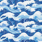 HOMETITUTE Ocean Blue Wave Pattern Wallpaper Peel and Stick Self Adhesive Vinyl - Image 9