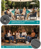 SERWALL 4 Pieces HDPE Outdoor Sofa Set - Image 3