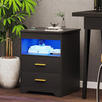 Night Stand with Gun Drawer, Charging Bedside Table with USB & Type-C Port - Image 7