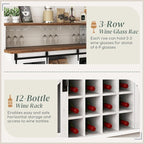HOMCOM Farmhouse Coffee Bar Cabinet - Image 6