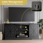 Farmhouse TV Stand for 65/60/55 Inch Tvs, Rustic Entertainment Center - Image 4