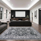 Area Rugs for Living Room, 4x6 Washable Rugs for Bedroom, Non-Slip Retro Floral - Image 4