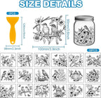 GLOBLELAND 18 Sheets Black and White Flowers Birds Transfer Stickers - Image 2