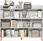 Furinno Claude Book Shelf, 10-Cube Mid Century Style Bookshelf, Storage - Image 4