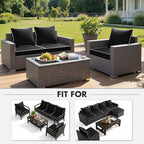 MIULEE Black Outdoor Seat Cushion 22x24 Inch Waterproof & 3 Year Fade Resistant - Image 5