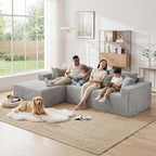 108" Boneless Couch Modular Sectional Sofa, L-Shaped Couch - Image 4